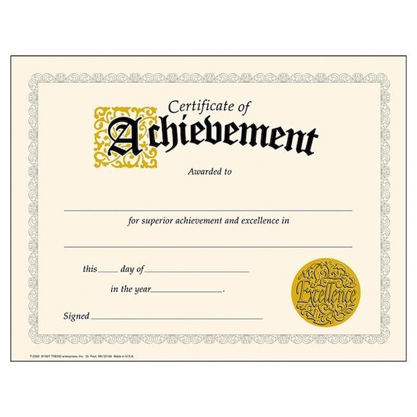 Trend Enterprises T-2562-6 Certificate Of Achievement Classic; 8.5 x 11 in. - 30 Per Pack - Pack of 6 T-2562-6 - main